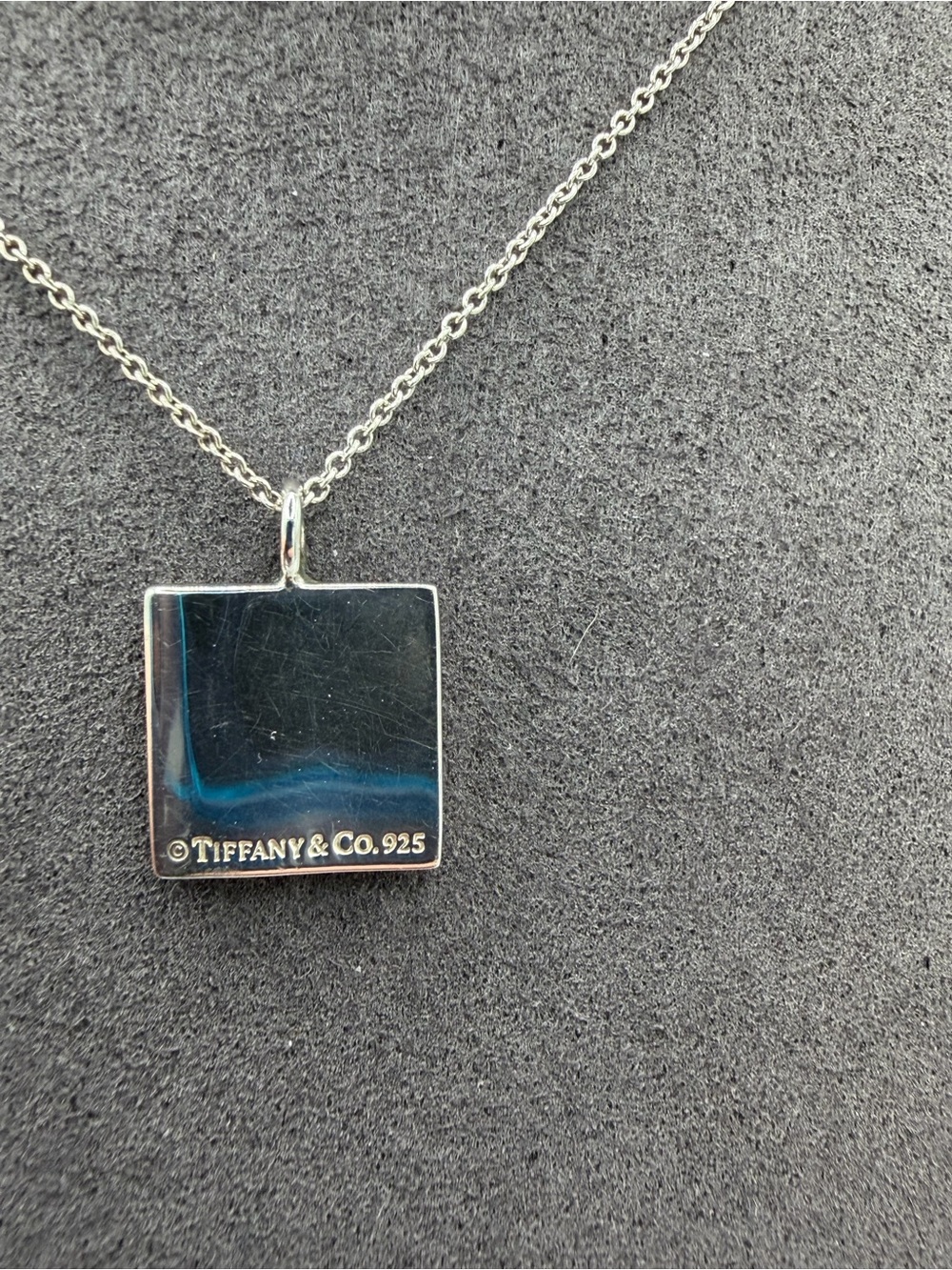 16” Tiffany & Co. Silver NY Notes Square Wavy Pendant Necklace in Pouch Rare - Picture 7 of 13